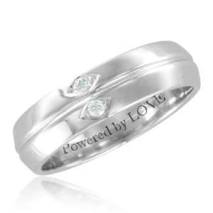   25MM, Powered by LOVE, Free Engraving My Love Wedding Ring Jewelry