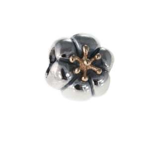 Genuine Pandora Sterling Silver & 14k Gold Flower Charm 790184  