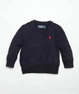 POLO Ralph Lauren BABY navy merino wool v neck sweater style 