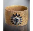 savitt blue swarovski crystal and 18k gold plated mesh montana 