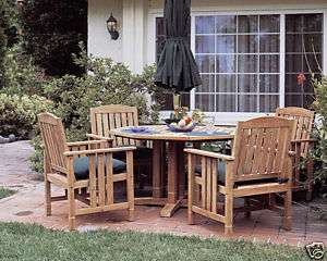 Outdoor Patio Teak 5 piece Dining Set 4 Chairs and Table Made with 