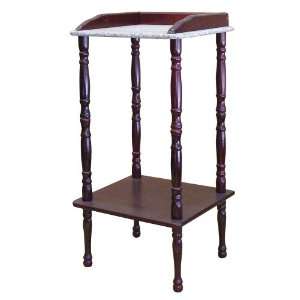  Cherry Accent Table with Marble Top