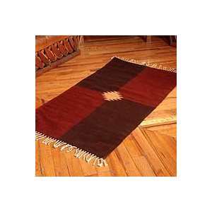  NOVICA Zapotec wood rug, Phases of the Moon (2.5x5 