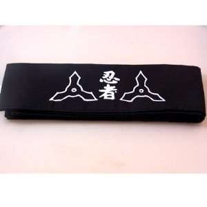  Ninja Symbol Black Martial Arts Headband One Dozen 