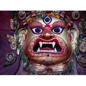  Mask Face of the White Bhairab at the Indra Jatra Festival 