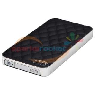 Black Diamond Clip On Case+Privacy Filter Protector For Apple iPhone 4 