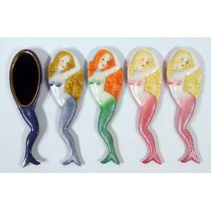   Pack Handpainted Assorted Mermaid Handheld Mirror (Set Of 12) Beauty