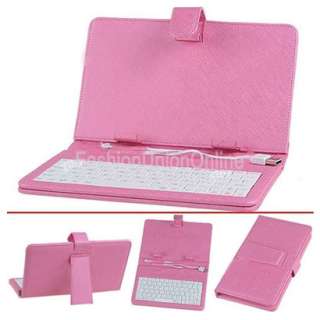pink leather keyboard case cover for 7 ePad aPad tablet  