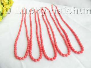 wholesale 5piece genuine natural pink coral necklace  