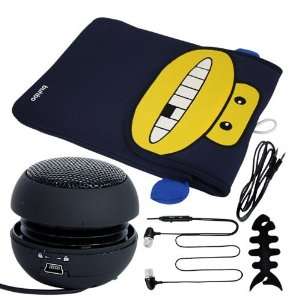  Memory Foam Case + 3.5mm Stereo Cable + Black Mini Hamburger Speaker 