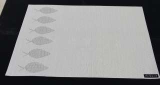 Grey Leaf Vinyl Placemat set of 4 by Chilewich  