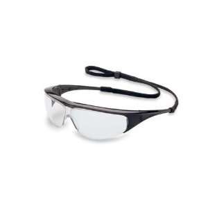   Safety Glasses Black, Lens, Silver Mirror, Uom Each