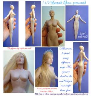 Allura Mermaid 7 1/2 doll press mold by Patricia Rose  
