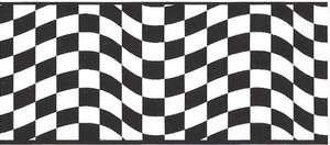 CARS LARGE 17.25 ACCENT BLACK & WHITE CHECKS FLAG PREPASTED BORDER 