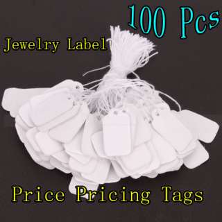 100 Pcs White String Label Jewelry Price Pricing Tags  
