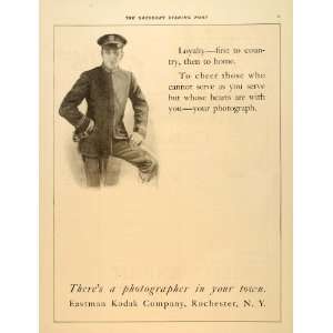  Ad Eastman Kodak WWI Military Patriotic Uniform   Original Print Ad