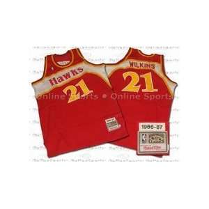   Throwback Mitchell and Ness NBA Basketball Jersey (Red) Sports