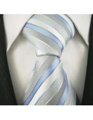 Neckties by Scott Allan, 100% Woven Sky Grey and Blue Tie, Formal 