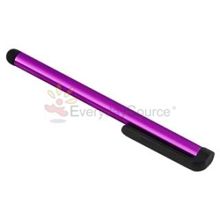 Purple Heart Hard Clip on Case Cover+Pen Stylus For iPod touch 4 4th G 