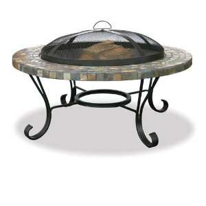  Copper Accented Slate Ledge Fire Pit Patio, Lawn & Garden