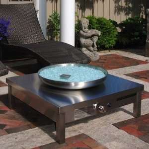 Outdoor Stainless Steel Gas Fireplace with Black Granite Top