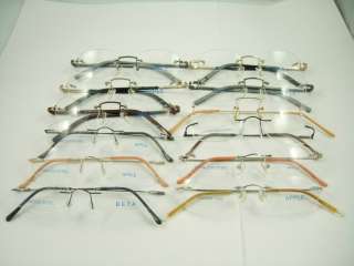 Lot 32 Pair Brand New Stainless Rimless Eyeglass Frames Mixed 49~53mm 