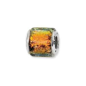   Dichroic Glass Charm for Pandora and most 3mm Bracelets Jewelry