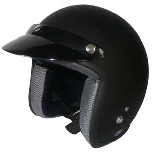 Motorcycle Helmet Open Face Vintage DOT 301 flat black  