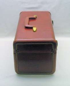Vintage Samsonite Makeup Train Case Colorado Brown With Original Box 