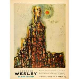  1956 Ad Western Man John Wesley Voting Painting Boxes 