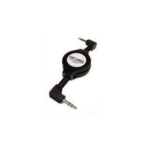  Cables Unlimited Ziplinq Retractable 3.5mm Black Audio 