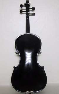 New Black Student 4/4 Violin Kit w Two Brazilwood Bows  