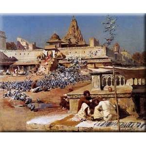  Feeding The Sacred Pigeons, Jaipur 30x24 Streched Canvas 