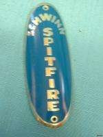 Vintage Schwinn SpitFire Bicycle Bike Head Badge Blue  