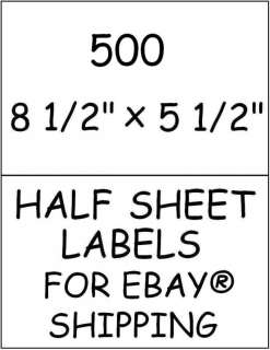 500 HALF SHEET STICKY LABELS FOR ® SHIPPING  