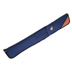 Blue Canvas Soft Pool Cue Case with Tan Suede Inset, 1B/2S 