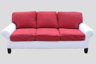 POTTERY BARN PB Basic SLEEPER Sofa Red Twill Premium Cushion Mitchell 