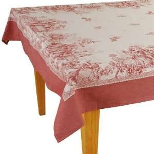  Red Jacquard Double Woven Cotton Tablecloth 63 x 122