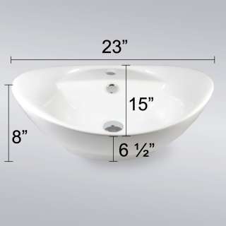  Porcelain Ceramic Vessel Vanity Sink Basin Free Choice of Drain  