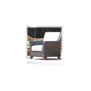Outdoor Patio Sofa Chair PVC Rattan Design in Chestnut Brown
