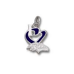 Baltimore Ravens 1/2 I Heart Logo Enamel Charm 