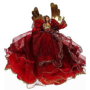   Red & Gold Religious Christmas Angel Figurine #2600816