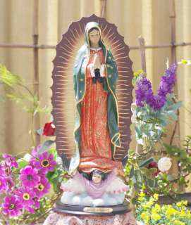 Rare Catholic Our Lady Of Guadalupe Resin Statue 13  