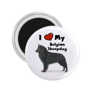    I Love My Belgian Sheepdog Refrigerator Magnet