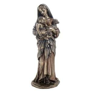   Figurine Mary Holds Jesus and Lamb Religious Gift