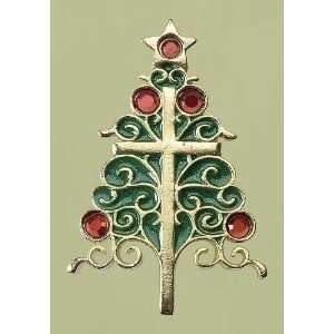   12 Christmas Jewelry Religious Holiday Cross/Tree Pins