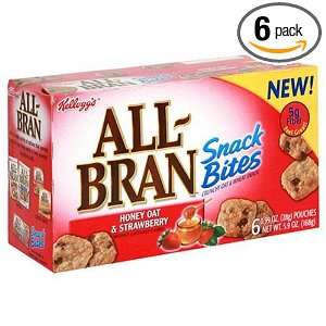 All Bran Snack Bites Honey Oat & Strawberry Bars, 6 Count Bars (Pack 