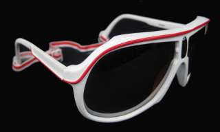 Vintge 80s SKI WHITE goggles Sunglasses w/ Strap  