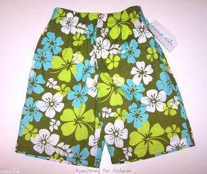   KELLYS KIDS swimsuit NWT green tropical swim trunks shorts board aqua