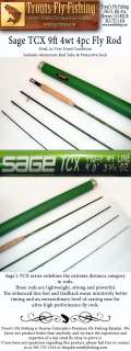 Sage TCX 9ft 4wt 4pc Fly Rod in Very Good Condition   Fast Action 